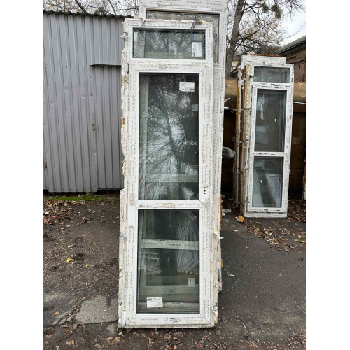 ДВЕРІ МЕТАЛОПЛАСТИКОВІ 720Х2440 мм (2110 мм) REHAU З ВЕРХНЬОЮ ФРАМУГОЮ 2-к., ЛІВІ (Б/У З НОВОБУДОВИ) 2шт ДВЕРІ МЕТАЛОПЛАСТИКОВІ 720Х2440 мм (2110 мм) REHAU З ВЕРХНЬОЮ ФРАМУГОЮ 2-к., ЛІВІ (Б/У З НОВОБУДОВИ) 2шт