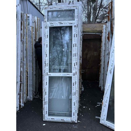 ДВЕРІ МЕТАЛОПЛАСТИКОВІ 730Х2440 мм (2120 мм) REHAU З ВЕРХНЬОЮ ФРАМУГОЮ 2-к., ЛІВІ (Б/У З НОВОБУДОВИ) ДВЕРІ МЕТАЛОПЛАСТИКОВІ 730Х2440 мм (2120 мм) REHAU З ВЕРХНЬОЮ ФРАМУГОЮ 2-к., ЛІВІ (Б/У З НОВОБУДОВИ)