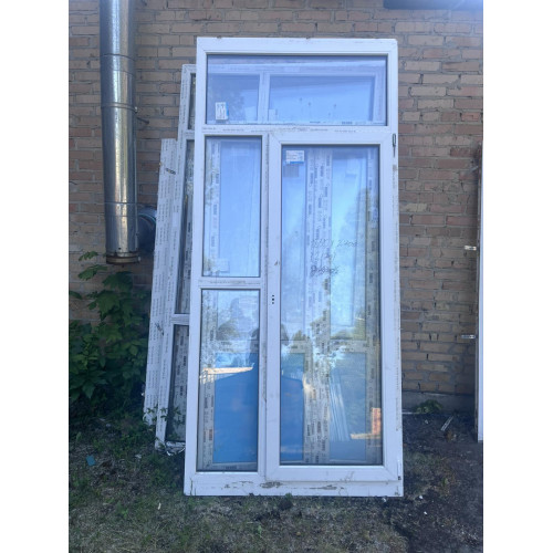 ДВЕРІ МЕТАЛОПЛАСТИКОВІ 1250х2700(2170)мм REHAU З ВЕРХНЬОЮ ФРАМУГОЮ (БАЛКОННА ПЕРЕГОРОДКА) 1-к. ПРАВІ (Б/У З НОВОБУДОВИ) ДВЕРІ МЕТАЛОПЛАСТИКОВІ 1250х2700(2170)мм REHAU З ВЕРХНЬОЮ ФРАМУГОЮ (БАЛКОННА ПЕРЕГОРОДКА) 1-к. ПРАВІ (Б/У З НОВОБУДОВИ)